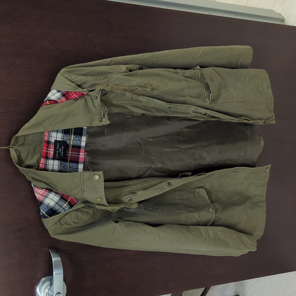 Love Tree Olive Green Rain Jacket
